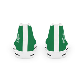 Knight Masons Sneaker - High Top Black & White Green Canvas - Bricks Masons