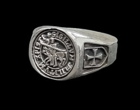 Knights Templar Ring in Silver 1.4 cm 7 g Art 1578 - Bricks Masons