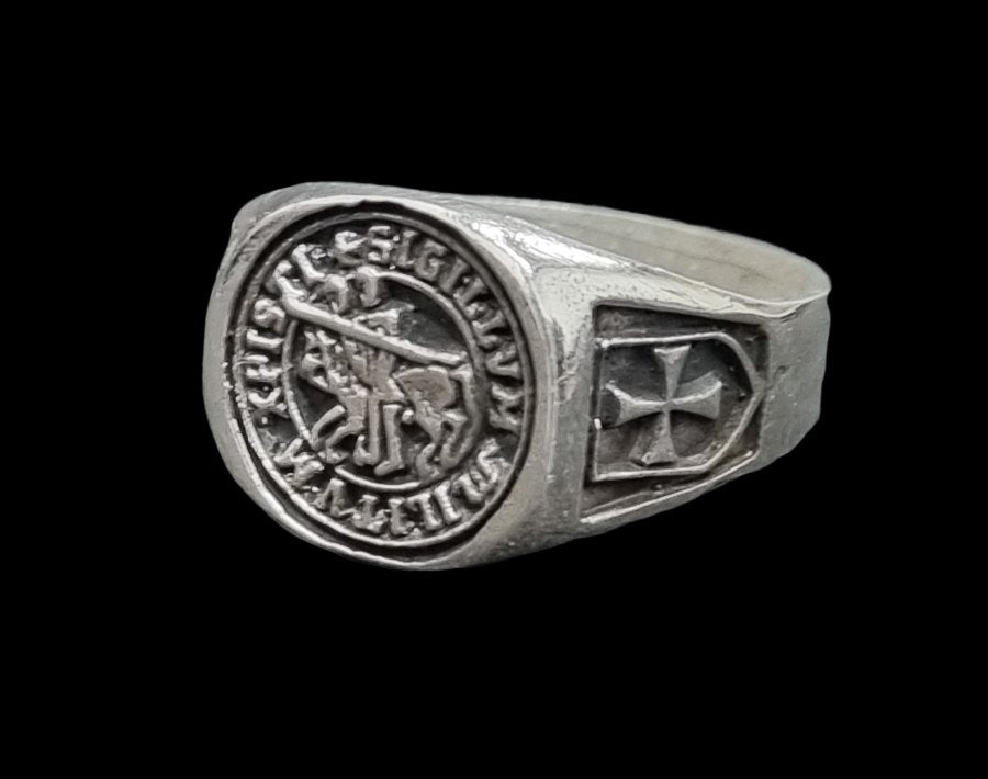 Knights Templar Ring in Silver 1.4 cm 7 g Art 1578 - Bricks Masons