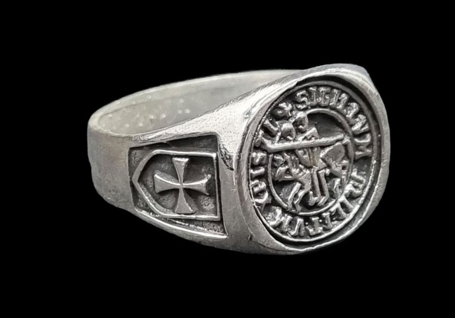 Knights Templar Ring in Silver 1.4 cm 7 g Art 1578 - Bricks Masons