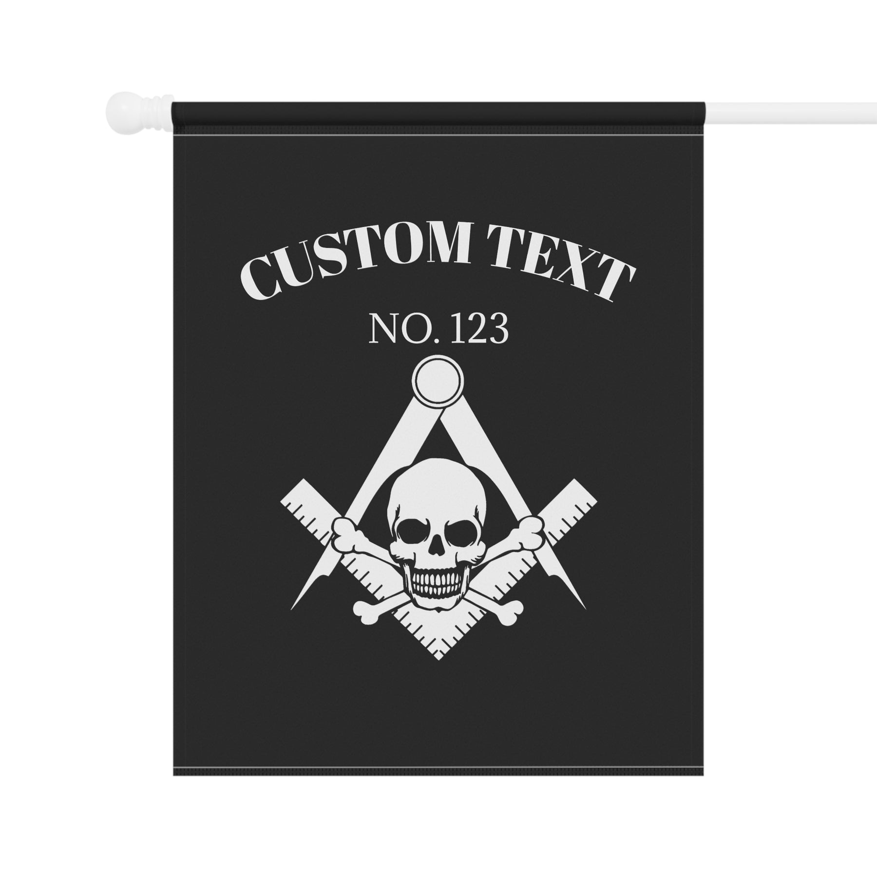 Widows Sons Yard Flag - White Skull & Bones Personalized - Bricks Masons