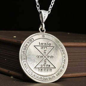Solomon Pendant Third Pentacle consecrated to Venus Silver 3 Cm 8 Gr 44 Seals of Solomon Art 1583 - Bricks Masons