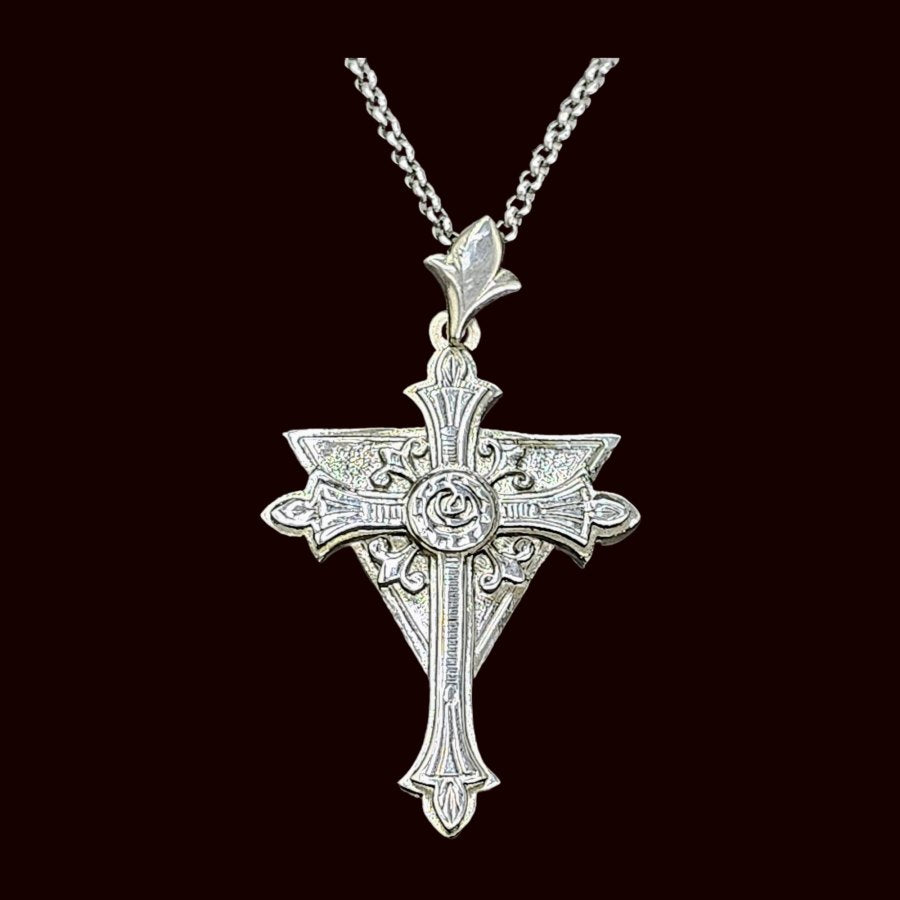 Rosicrucian Pendant in Silver 6 x 3 cm 14 g Mystic Order Art 1587 - Bricks Masons