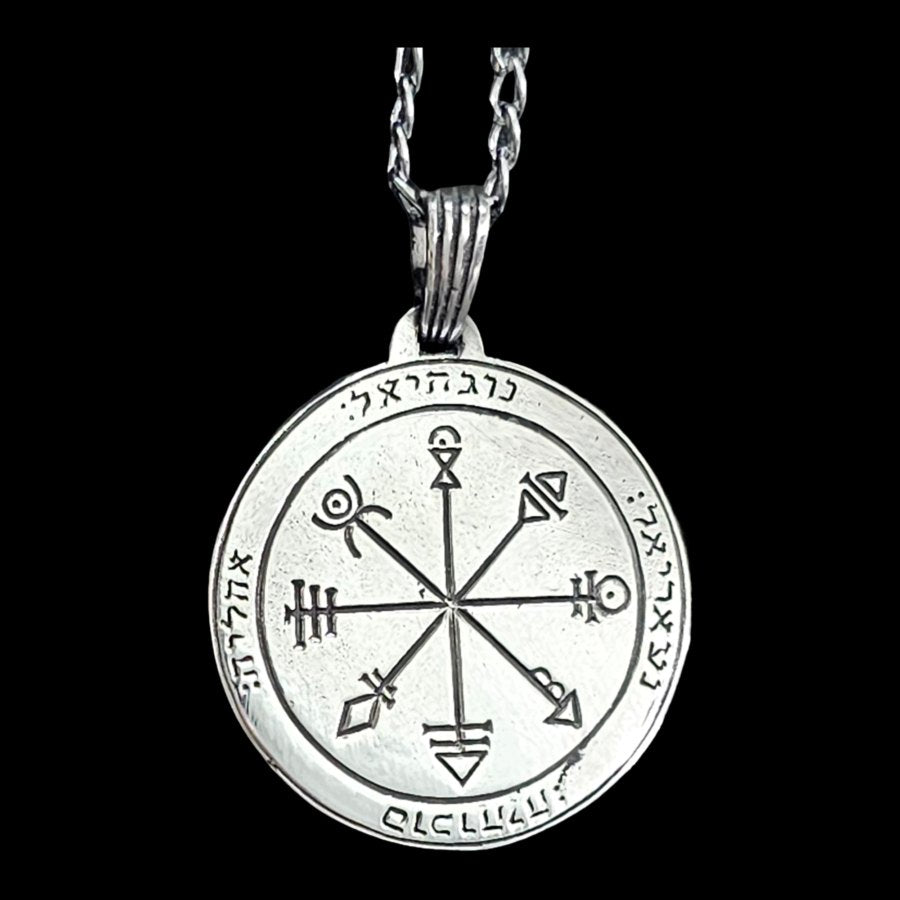 Solomon Pendant First and Second Pentacle consecrated to Venus in Silver 3 Cm 9 Gr 44 Seals of Solomon Art 1591 - Bricks Masons