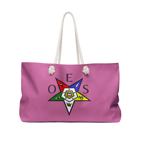 OES Travel Bag - Pink Spun Polyester With Colorful Star - Bricks Masons