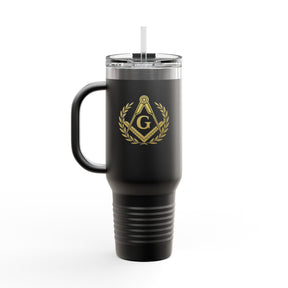 Master Mason Blue Lodge Ringneck Tumbler - Black Stainless Steel & Insulated - Bricks Masons