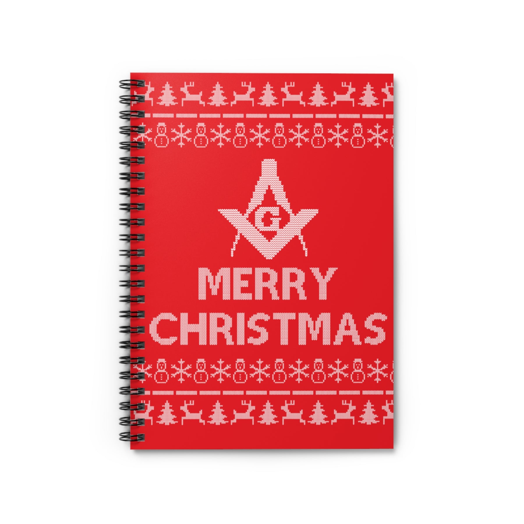 Master Mason Blue Lodge Journal - Merry Christmas Square & Compass G Spiral Notebook