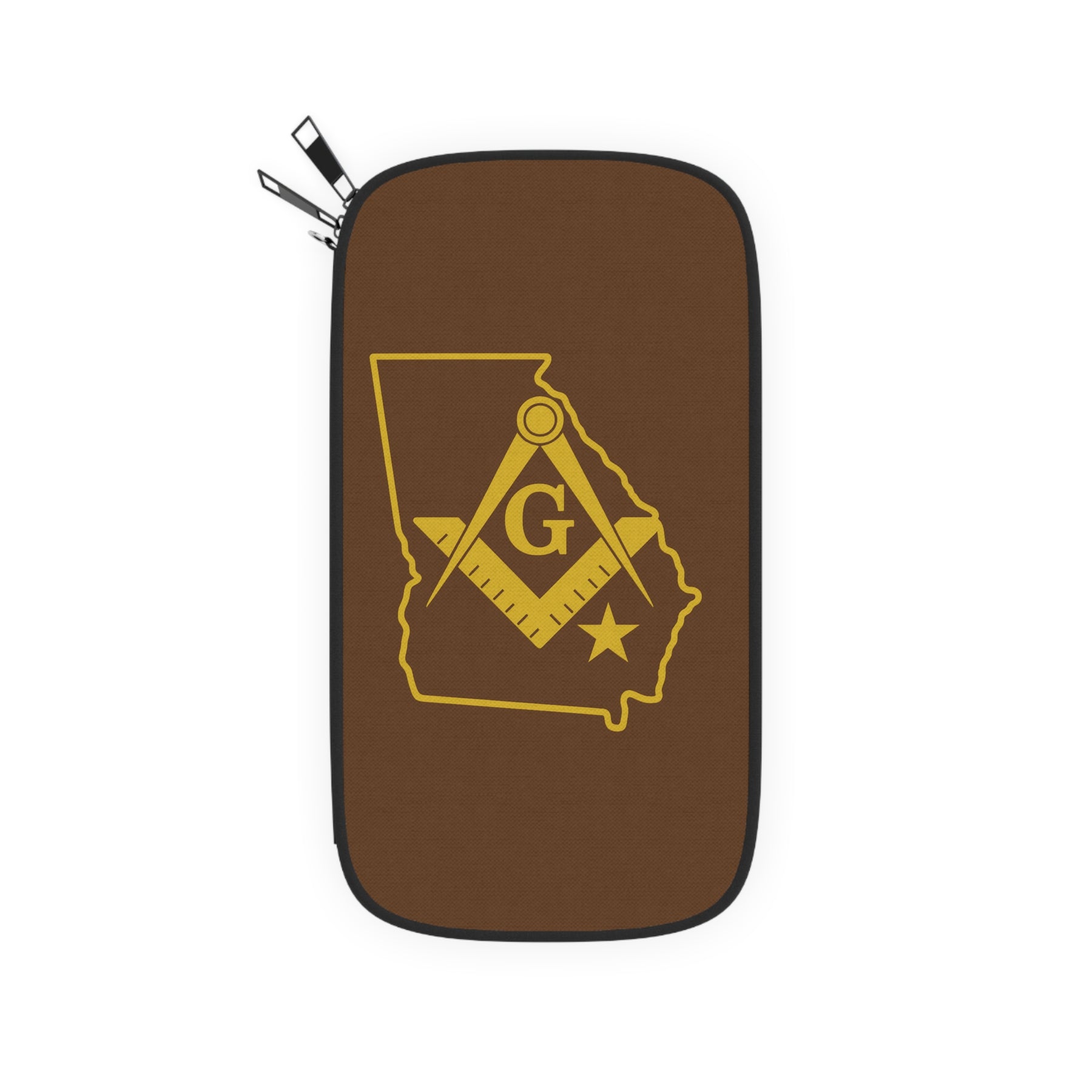 Master Mason Blue Lodge Passport Wallet - Georgia Mason With Shoulder & Wrist Strap - Bricks Masons