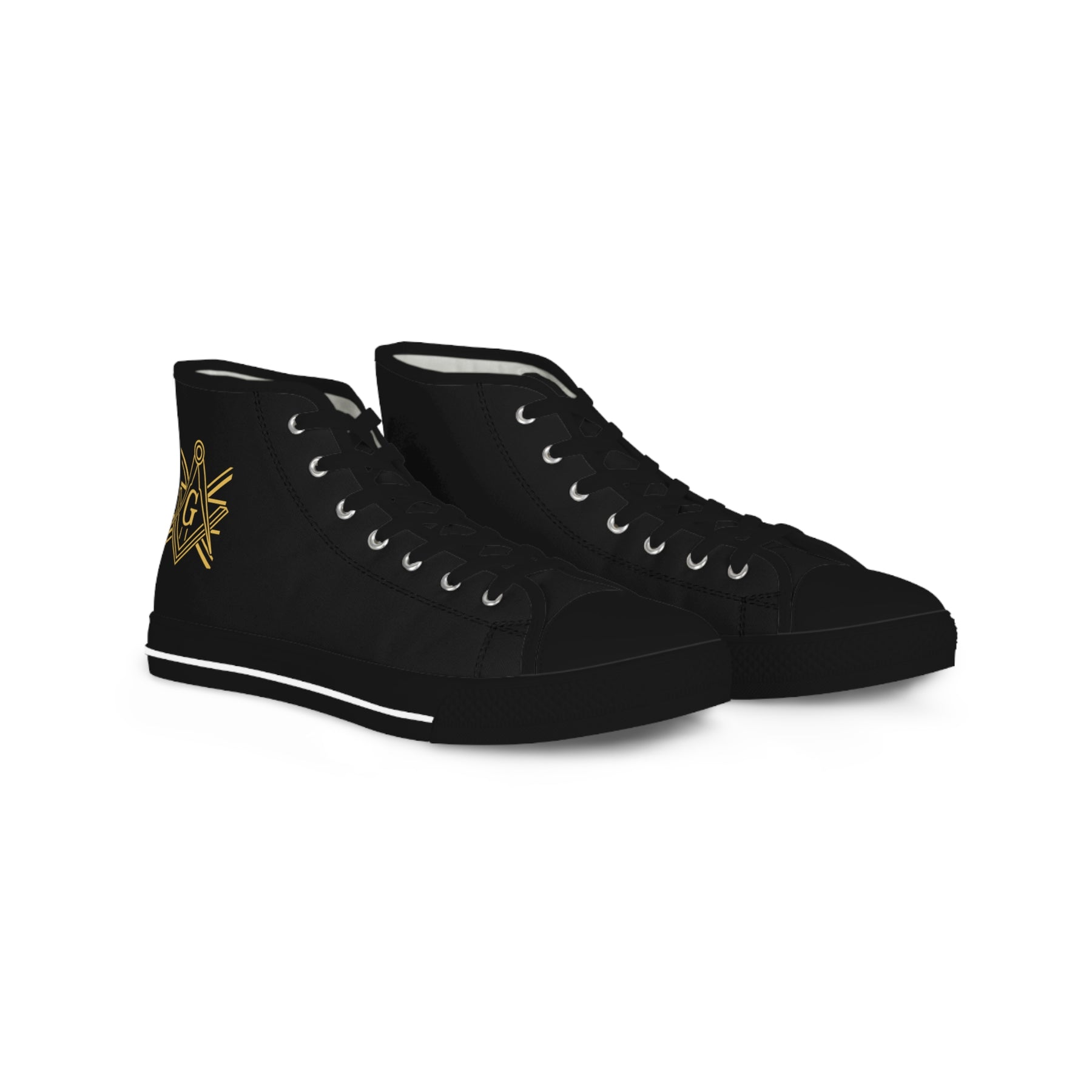 Master Mason Craft Sneaker - High Top Black & White S&C G Gold - Bricks Masons