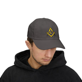 Master Mason Blue Lodge Baseball Cap - Gold & Blue Embroidered Square & Compass G - Bricks Masons