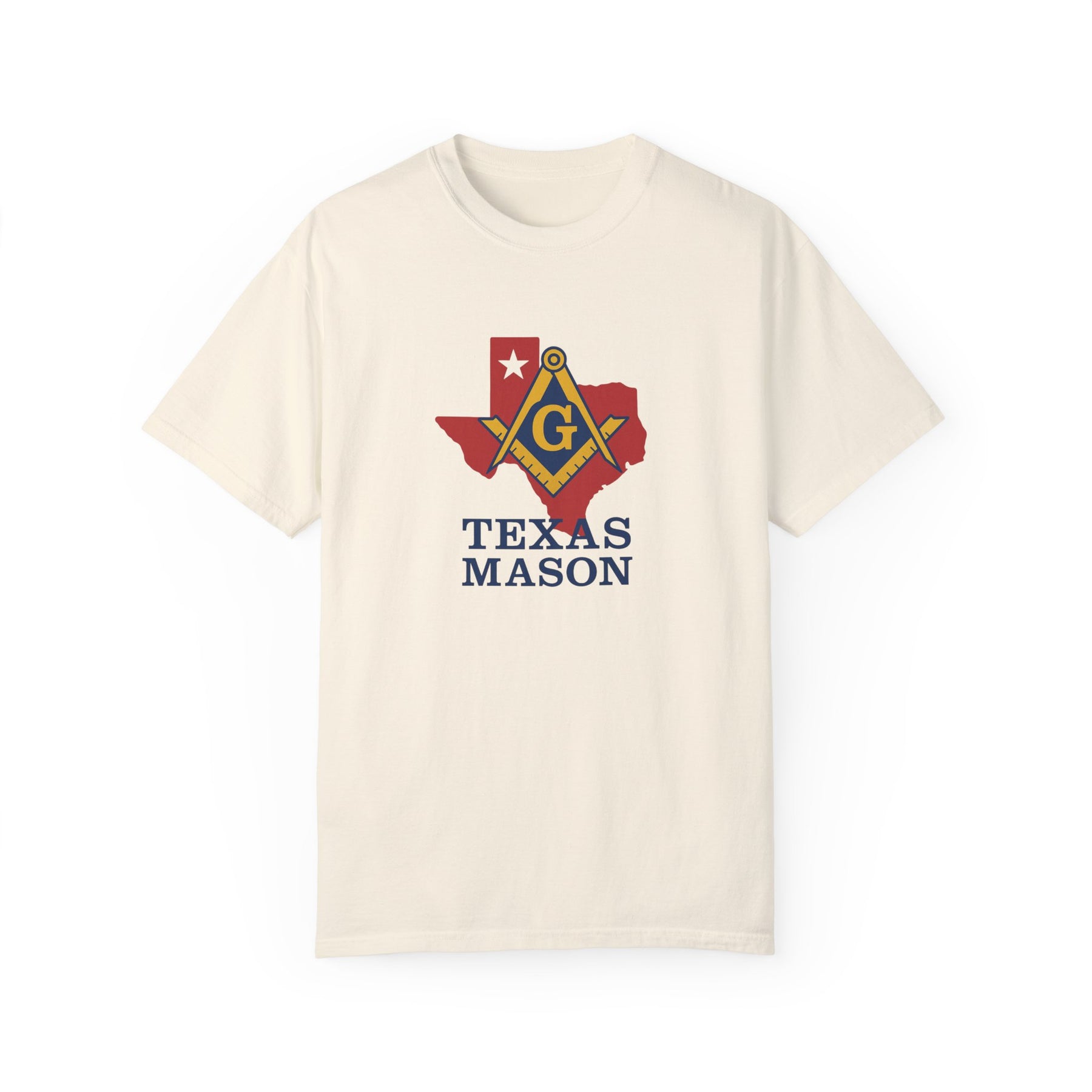 Master Mason Blue Lodge T-Shirt - Texas Mason Garment-Dyed Tee - Bricks Masons