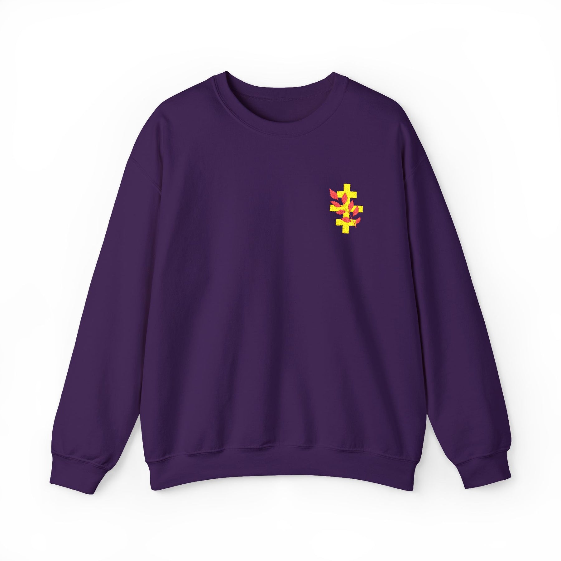 Red Branch of Eri Sweatshirt - Left Chest Embroidered Motif - Bricks Masons