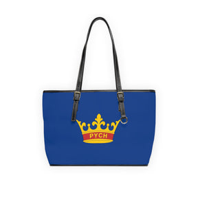 PYCH Handbag - Blue PU Leather Adjustable Handles - Bricks Masons