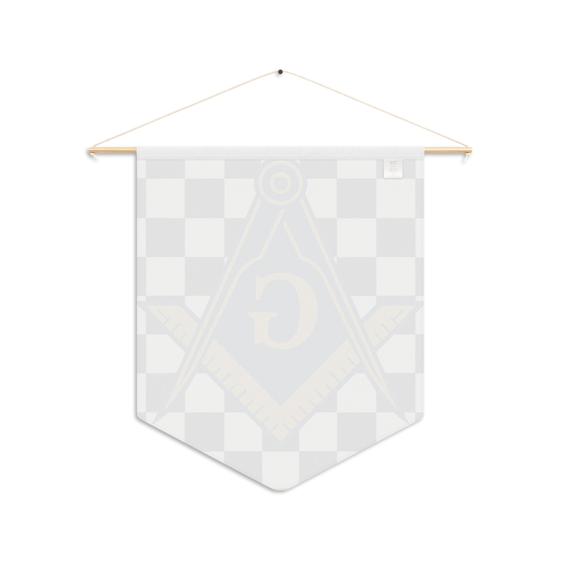 Master Mason Blue Lodge Pennant - S & C G Surrounded by Checkered Design - Bricks Masons