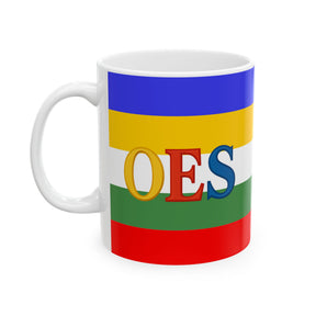 OES Mug - Eastern Star Colors and Initials - Bricks Masons