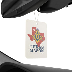 Master Mason Blue Lodge Car Air Freshener - Texas Mason Square & Compass G - Bricks Masons