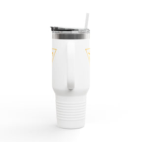 Grand Tiler of Solomon Ringneck Tumbler - White Stainless Steel & Insulated 40oz - Bricks Masons