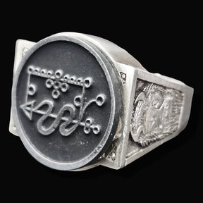 Demon Ring 15 DUKE ELIGOS 72 Demons Minor Key of Solomon Goetia In Silver 2.2 cm x 1.8 cm 18 Gr Art 1793 - Bricks Masons