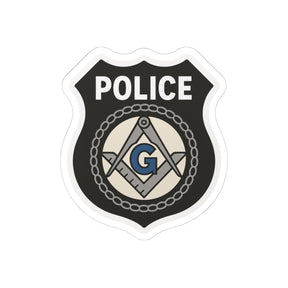 Master Mason Blue Lodge Sticker Decal - Kiss-Cut Police Badge - Bricks Masons