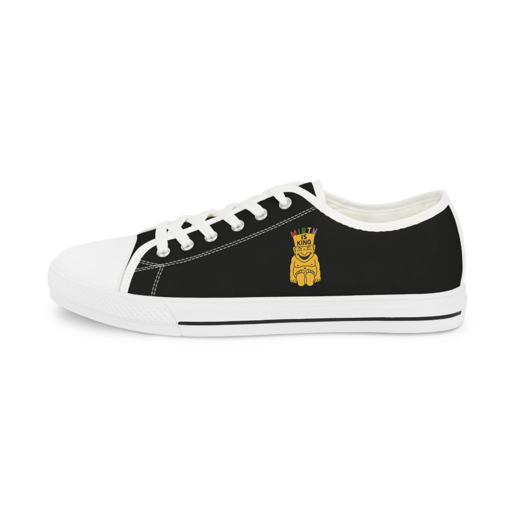 Royal Order of Jesters Sneaker - Low Top Sneaker Black & White Mirth is King - Bricks Masons