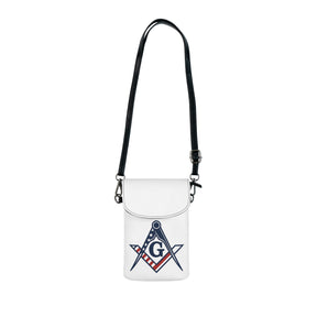 Master Mason Blue Lodge Cell Phone Wallet - US Flag Square & Compass G - Bricks Masons