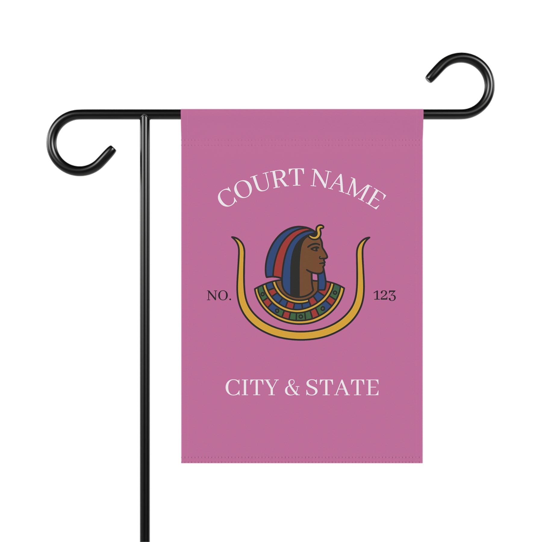 DOI Yard Flag - Pink Poly Poplin With Personalization - Bricks Masons