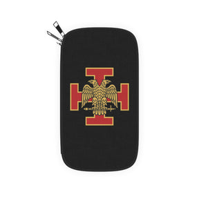 33rd Degree Scottish Rite Passport Wallet - Black & Red Cross With Eagle Wings Down - Bricks Masons