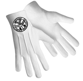 Elks of the World Gloves - White Cotton Civil Liberties - Bricks Masons