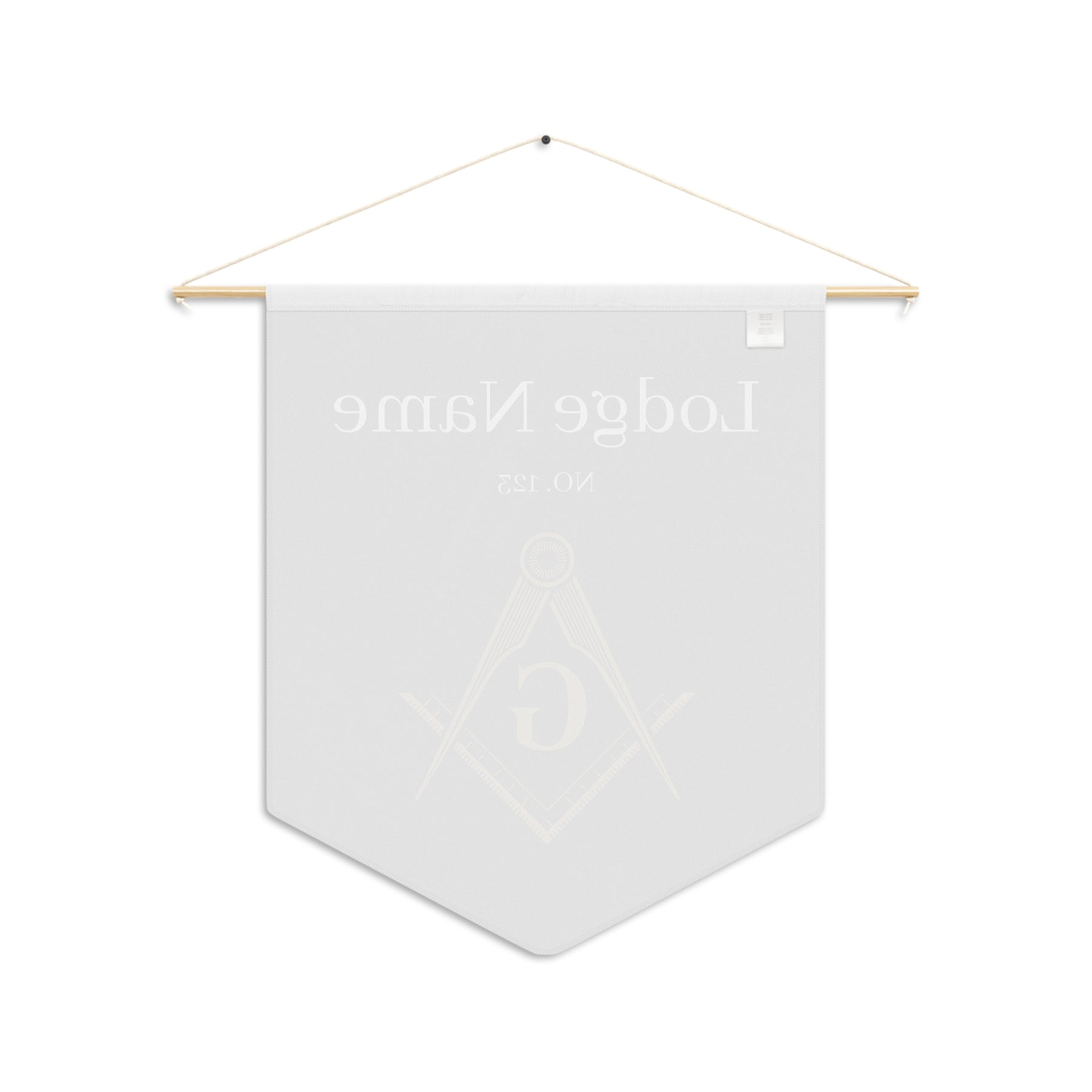Master Mason Blue Lodge Pennant - Gold Square & Compass G with Customization - Bricks Masons