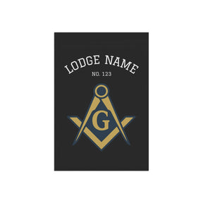 Master Mason Blue Lodge Yard Flag - Square & Compass G With Personalization - Bricks Masons