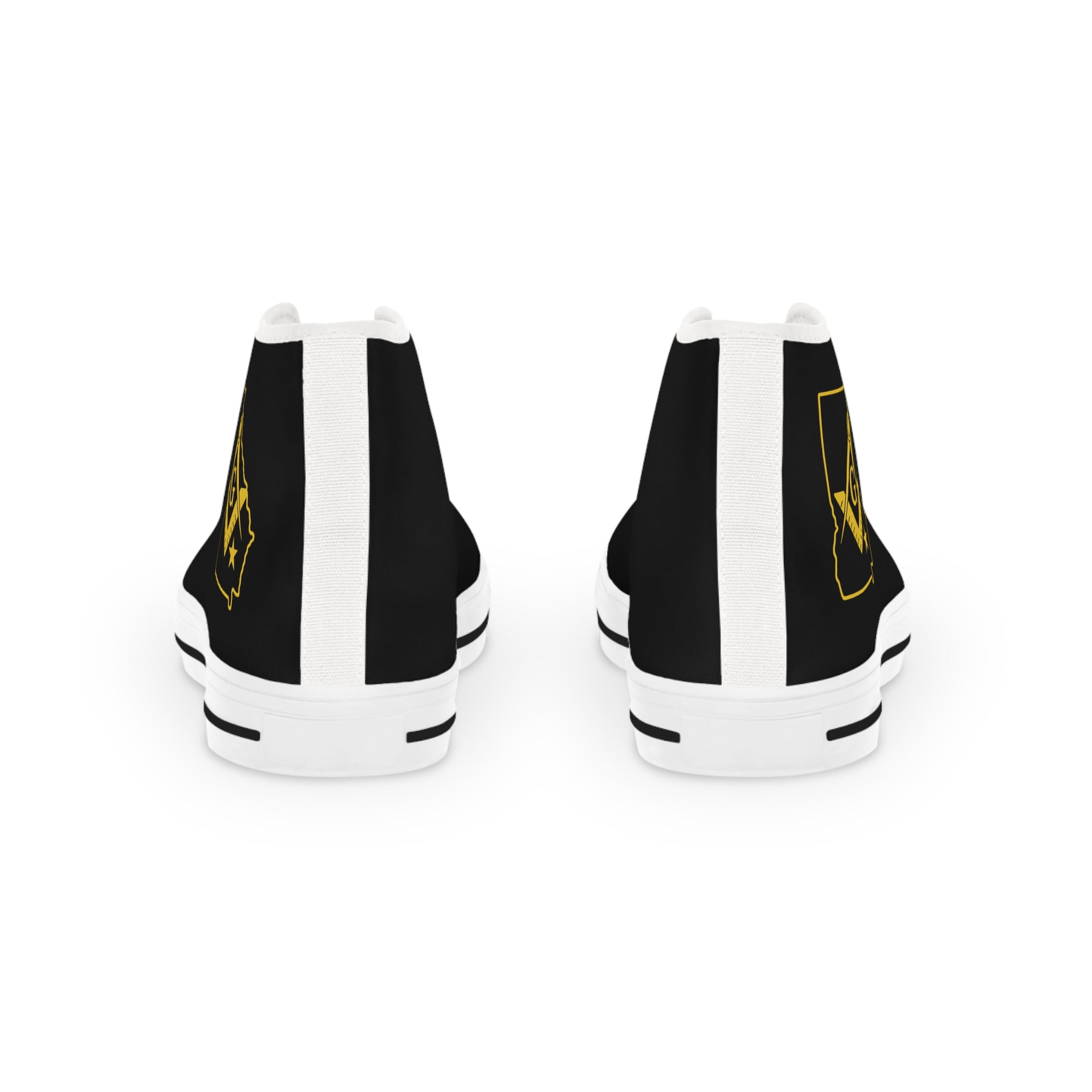 Master Mason Blue Lodge Sneaker - High Top Black & White Sole Georgia Map Mason - Bricks Masons