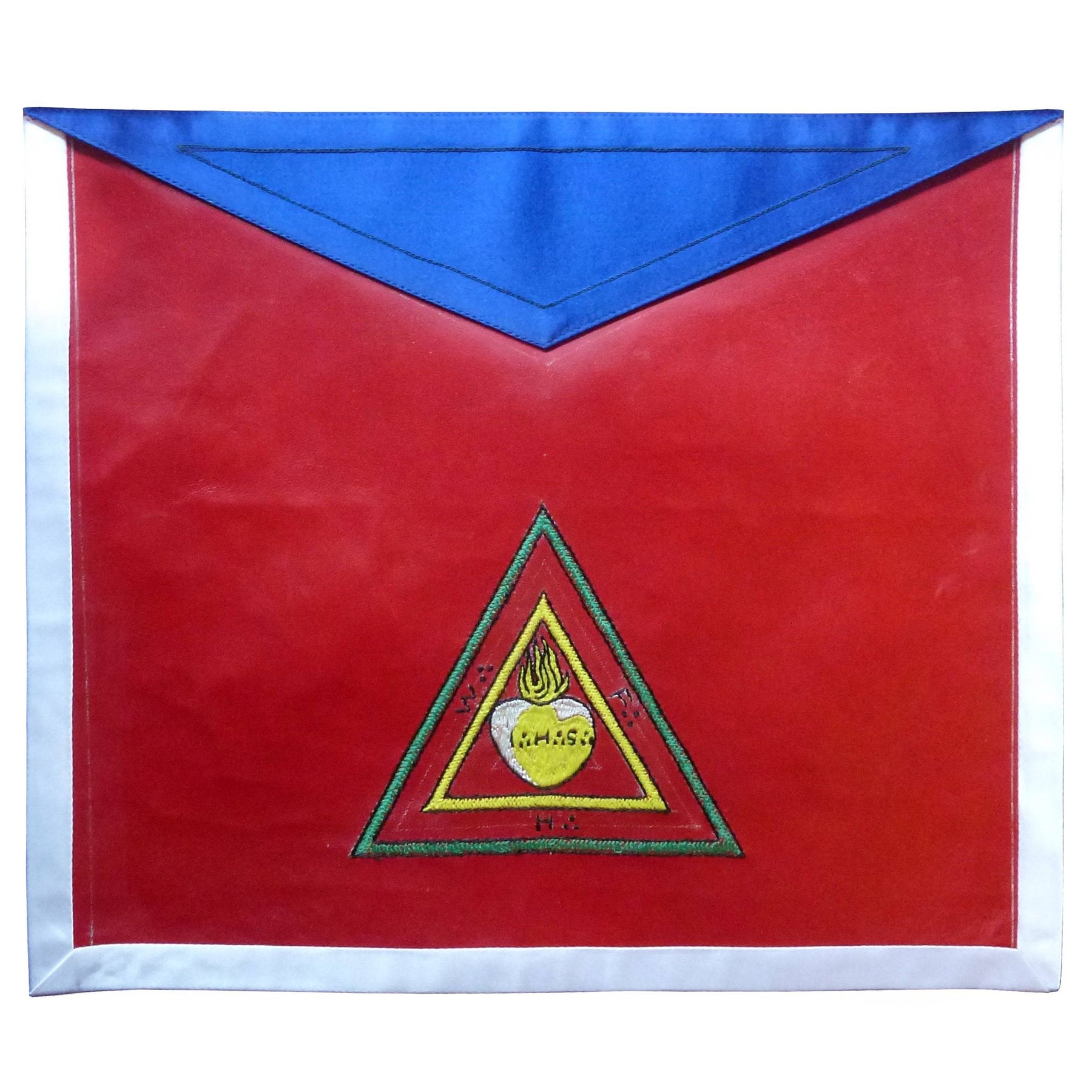26th Degree Scottish Rite Apron - Red & Blue with White Borders - Bricks Masons