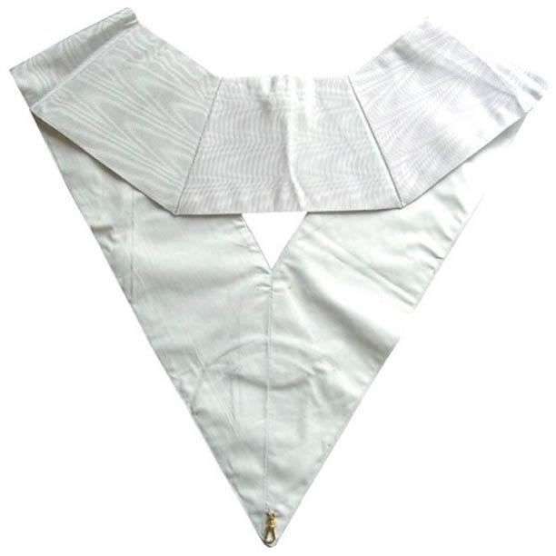 28th Degree Memphis Misraim Collar - White Moire - Bricks Masons