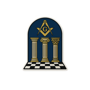 Master Mason Blue Lodge Sticker Decal - Kiss-Cut Colorful - Bricks Masons