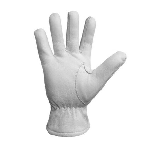 Antlered Guard Elks of the World Gloves - White Leather - Bricks Masons