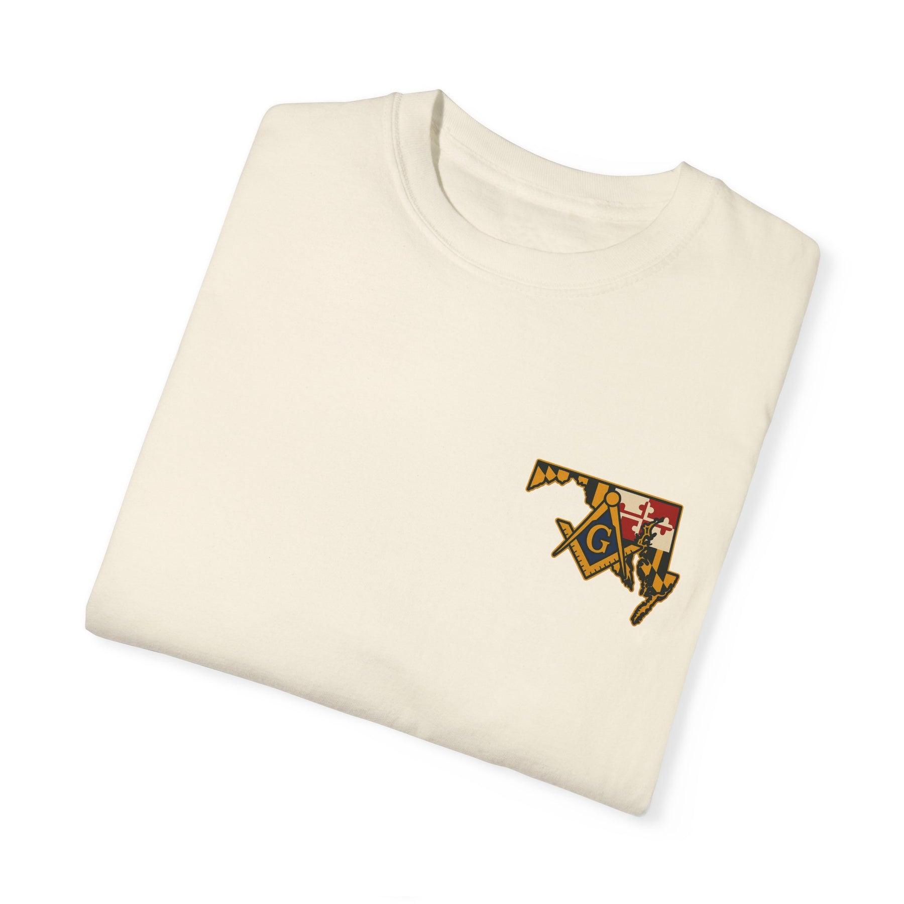 Master Mason Blue Lodge T-Shirt - Garment-Dyed Maryland Mason - Bricks Masons