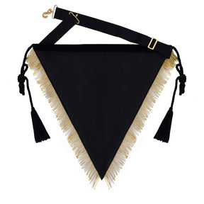 32nd Degree Scottish Rite Apron - Black Velvet Hand Embroidery With Tassels - Bricks Masons