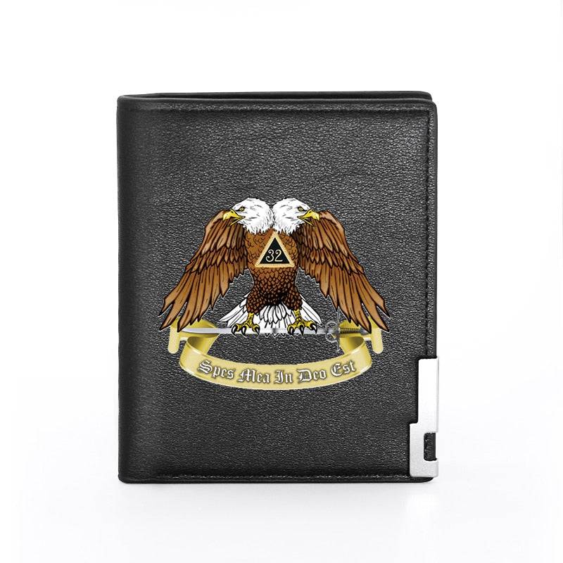 32nd Degree Scottish Rite Wallet - (Black & Brown) - Bricks Masons