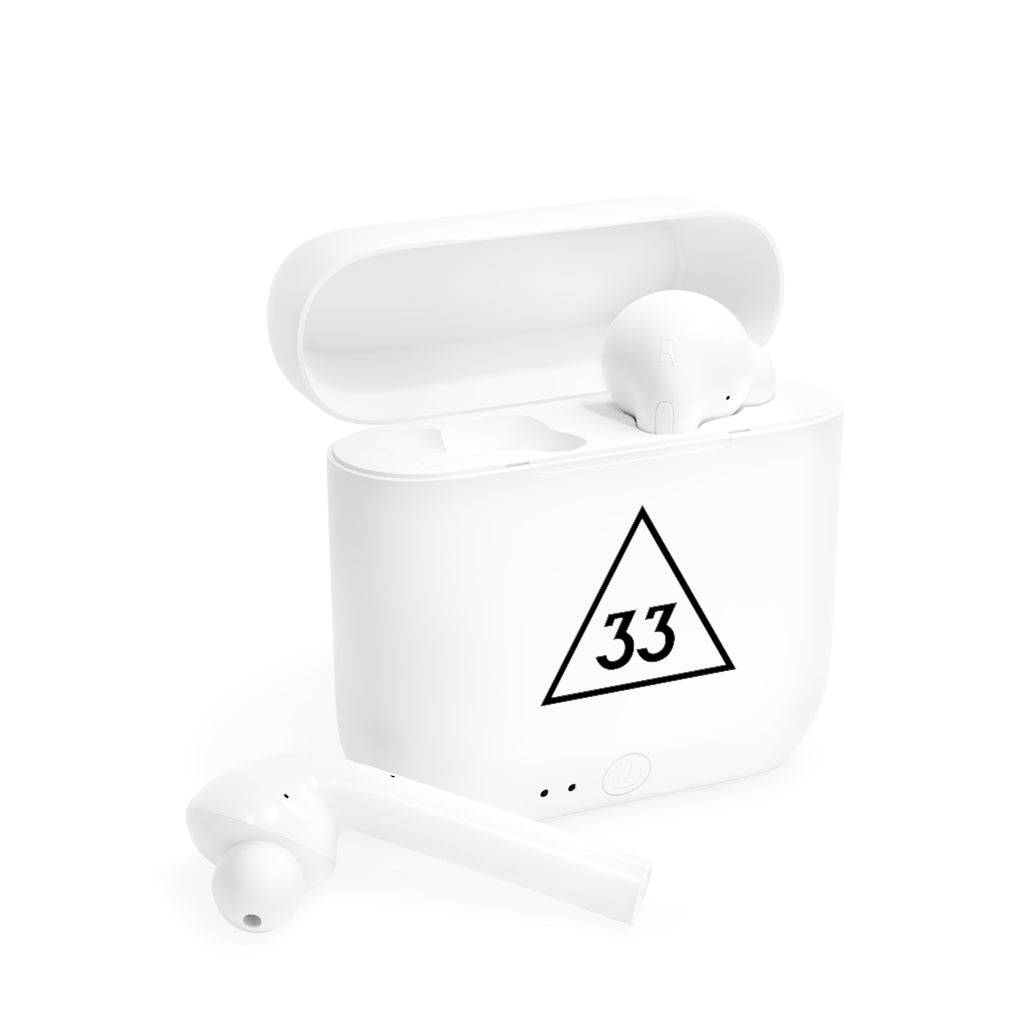 33rd Degree Scottish Rite Earbud - White - Bricks Masons