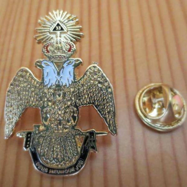 33rd Degree Scottish Rite Lapel Pin - Ancient & Accepted - Bricks Masons