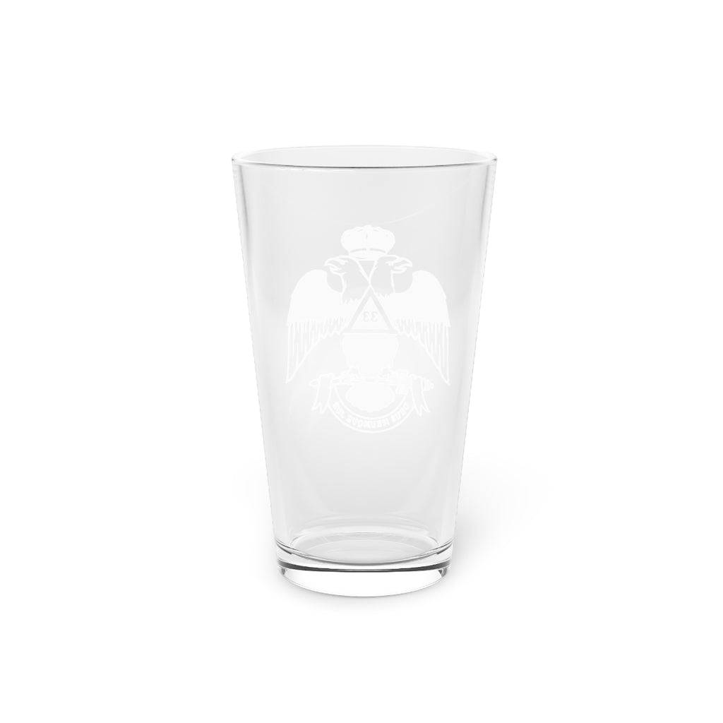 33rd Degree Scottish Rite Pint Glass - Wings Down 16oz - Bricks Masons
