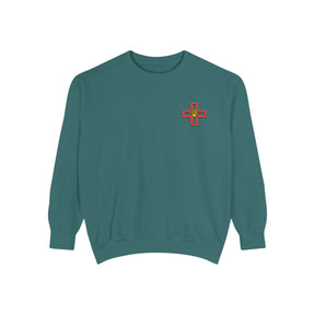 St. Thomas of Acon Sweatshirt - Embroidered Red Cross of Acon - Bricks Masons