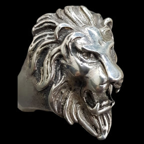 Leon Judah Rastafari Silver Ring 25 Gr 3.5 X 2 Cm Art 358 - Bricks Masons