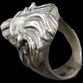 Leon Judah Rastafari Silver Ring 25 Gr 3.5 X 2 Cm Art 358 - Bricks Masons