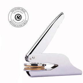 The Order Of The Golden Circle Pocket Seal Press - Silver Color With Customizable Stamp - Bricks Masons