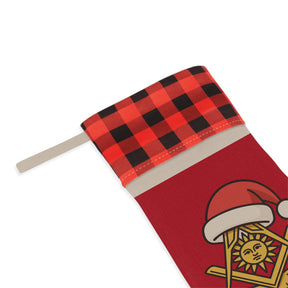 Past Master Blue Lodge Christmas Stocking - Gold Square & Compass with Quadrant Sun - Bricks Masons