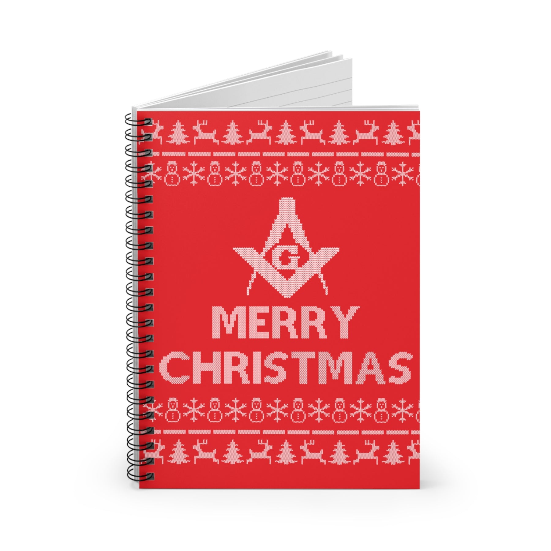 Master Mason Blue Lodge Journal - Merry Christmas Square & Compass G Spiral Notebook