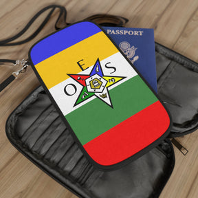 OES Passport Wallet - Colorful Star With Shoulder & Wrist Strap - Bricks Masons