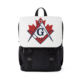 Master Mason Blue Lodge Canada Jurisdiction Backpack - Red Maple Leaf - Bricks Masons