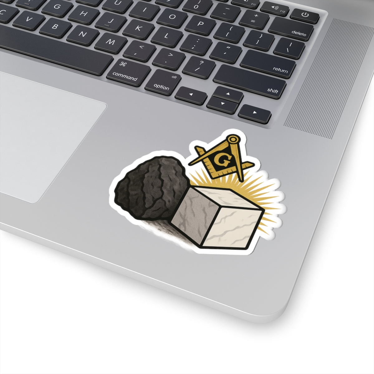 Master Mason Blue Lodge Sticker Decal - Kiss-Cut Rough Ashlar and Perfect Ashlar - Bricks Masons